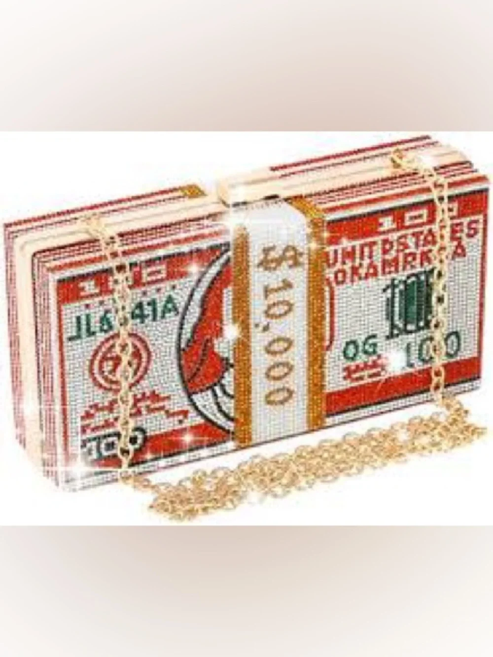 Women's Glitter Handbag Dollar Style with diamond Crossbody